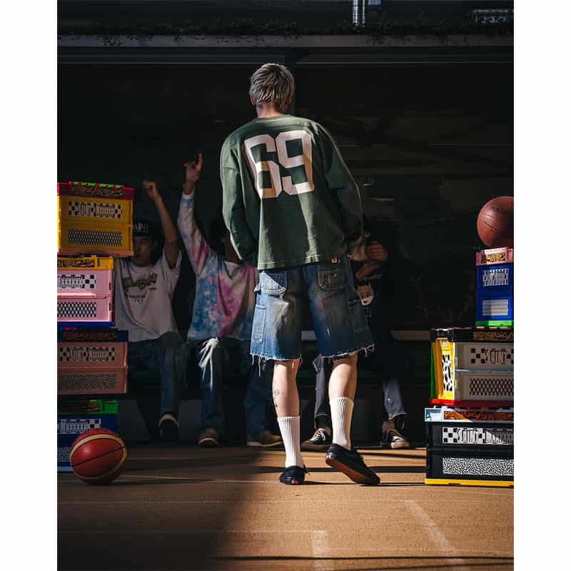 SAINT MXXXXXX SAINT MXXXXXX＜セント マイケル＞ ヴィンテージ加工ロングスリーブカットソー GREEN