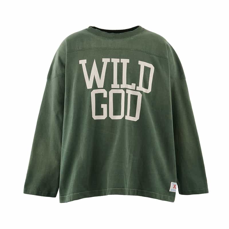 SAINT MXXXXXX SAINT MXXXXXX＜セント マイケル＞ ヴィンテージ加工ロングスリーブカットソー GREEN