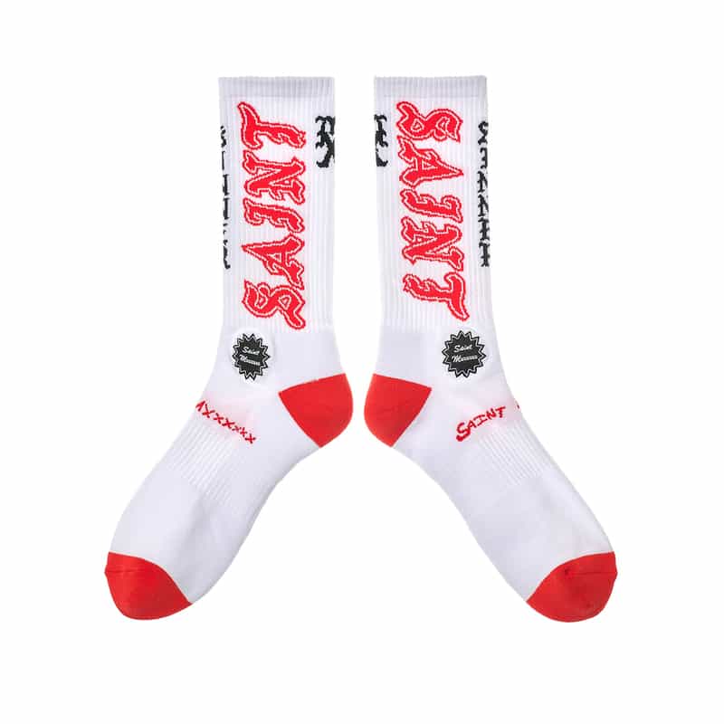 SAINT MXXXXXX SAINT MXXXXXX＜セント マイケル＞ ロゴ入りソックス WHITE