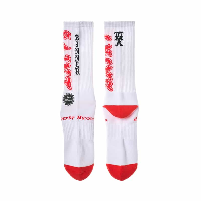 SAINT MXXXXXX SAINT MXXXXXX＜セント マイケル＞ ロゴ入りソックス WHITE