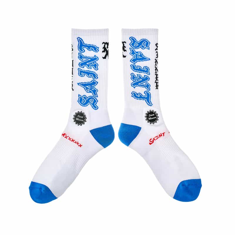 SAINT MXXXXXX SAINT MXXXXXX＜セント マイケル＞ ロゴ入りソックス WHITE