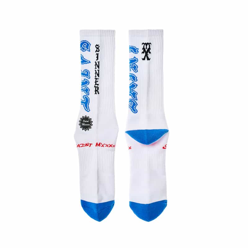 SAINT MXXXXXX SAINT MXXXXXX＜セント マイケル＞ ロゴ入りソックス WHITE