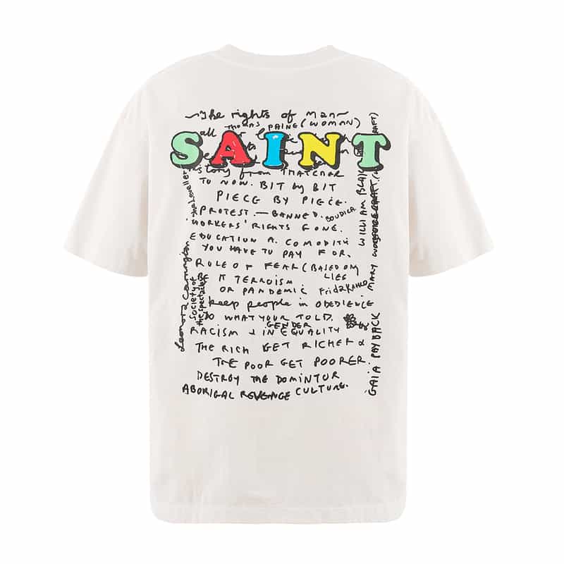 SAINT MXXXXXX SAINT MXXXXXX＜セイント マイケル＞ ヴィンテージ加工グラフィックTシャツ WHITE
