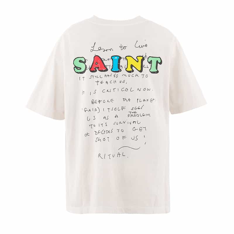 SAINT MXXXXXX SAINT MXXXXXX＜セイント マイケル＞ ヴィンテージ加工グラフィックTシャツ WHITE