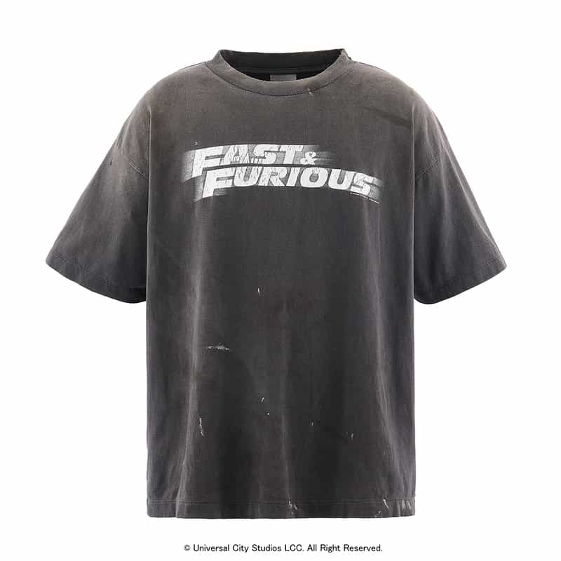 SAINT MXXXXXX SAINT MXXXXXX＜セント マイケル＞＜ワイルドスピード＞コラボレートヴィンテージ加工Tシャツ BLACK