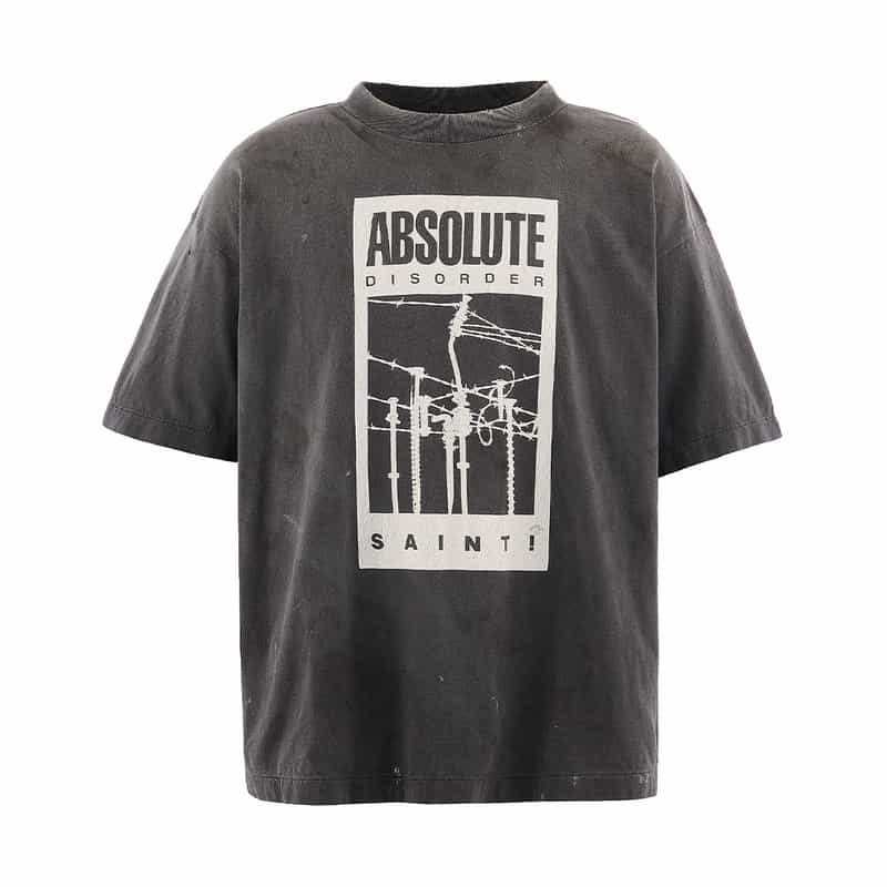 SAINT MXXXXXX SAINT MXXXXXX＜セント マイケル＞ ヴィンテージ加工グラフィックTシャツ BLACK