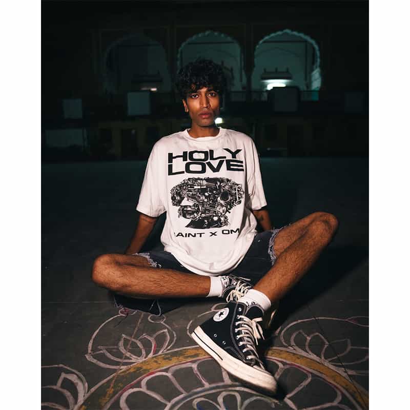 SAINT MXXXXXX SAINT MXXXXXX＜セント マイケル＞ ヴィンテージ加工グラフィックTシャツ WHITE