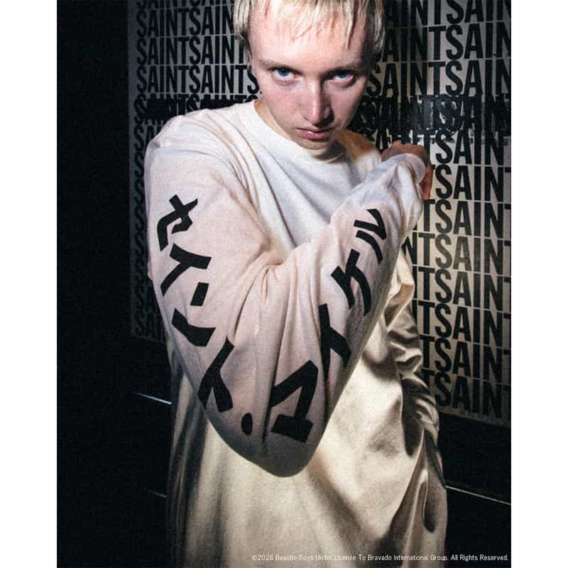 SAINT MXXXXXX SAINT MXXXXXX＜セント マイケル＞ ヴィンテージ加工ロングスリーブカットソー WHITE