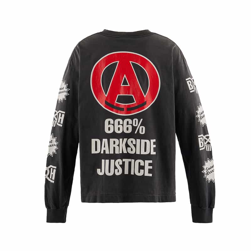 SAINT MXXXXXX SAINT MXXXXXX＜セント マイケル＞ ヴィンテージ加工ロングスリーブカットソー BLACK