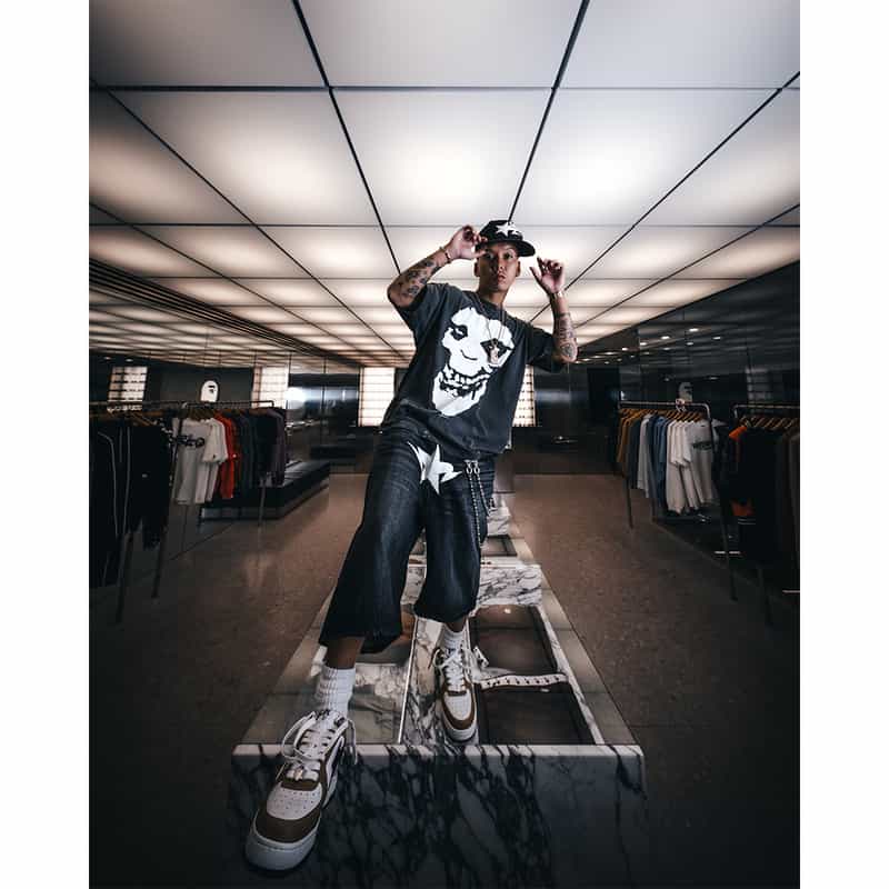 SAINT MXXXXXX SAINT MXXXXXX＜セント マイケル＞ ヴィンテージ加工Tシャツ BLACK