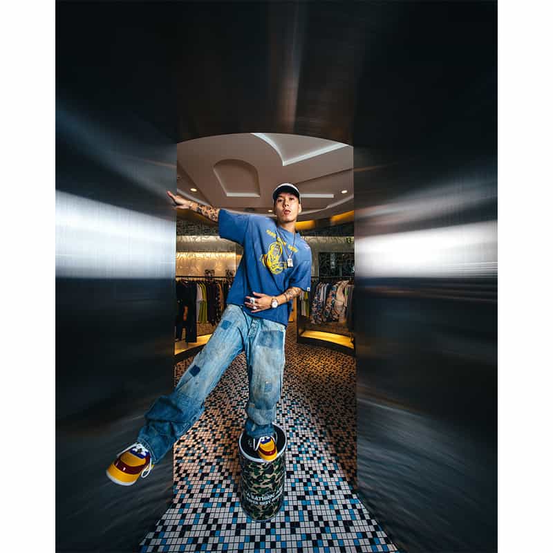 SAINT MXXXXXX SAINT MXXXXXX＜セント マイケル＞ ヴィンテージ加工Tシャツ NAVY