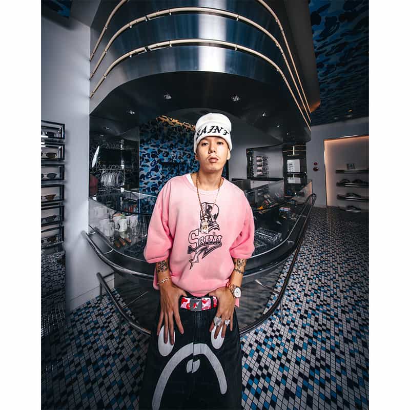 SAINT MXXXXXX SAINT MXXXXXX＜セント マイケル＞ ヴィンテージ加工ショートスリーブスウェットプルオーバー PINK