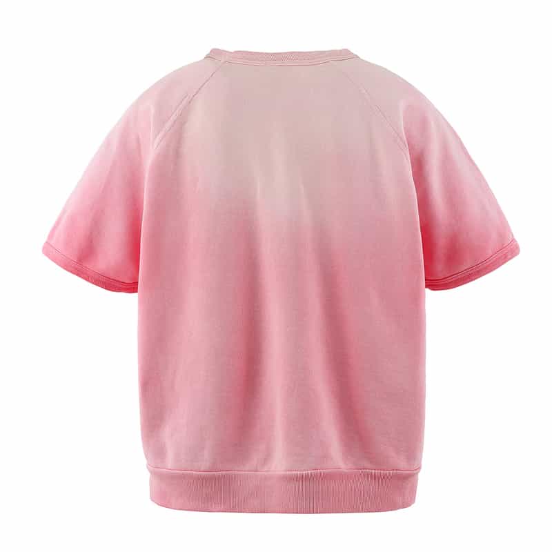 SAINT MXXXXXX SAINT MXXXXXX＜セント マイケル＞ ヴィンテージ加工ショートスリーブスウェットプルオーバー PINK