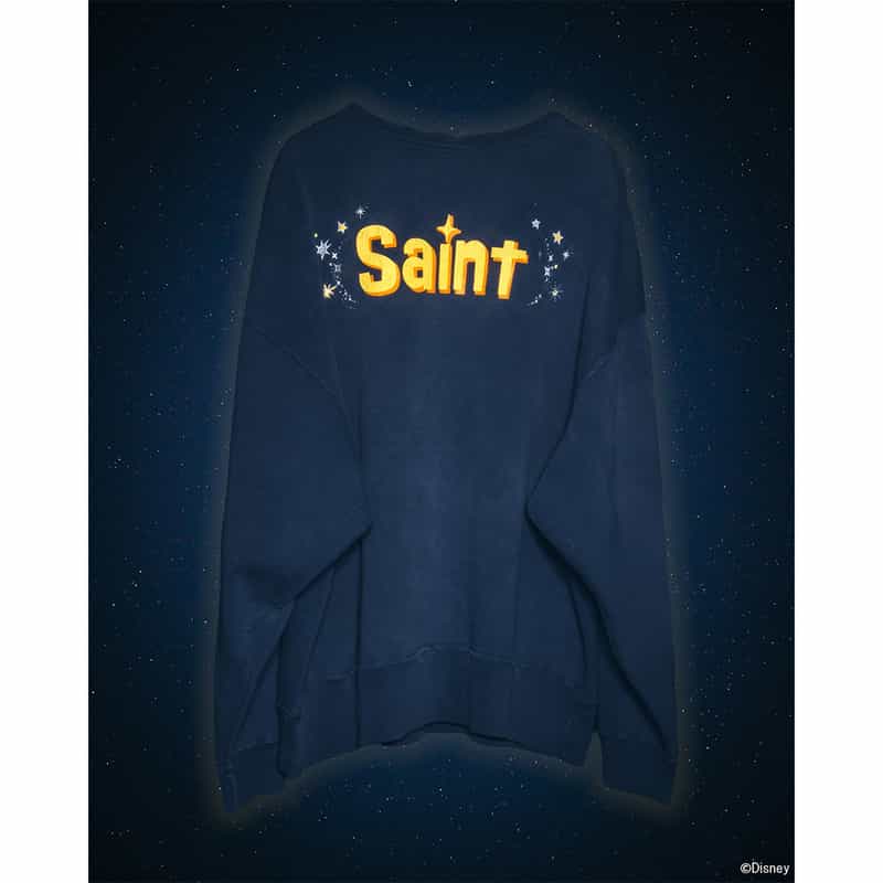 SAINT MXXXXXX SAINT MXXXXXX＜セント マイケル＞ ヴィンテージ加工スウェットプルオーバー NAVY
