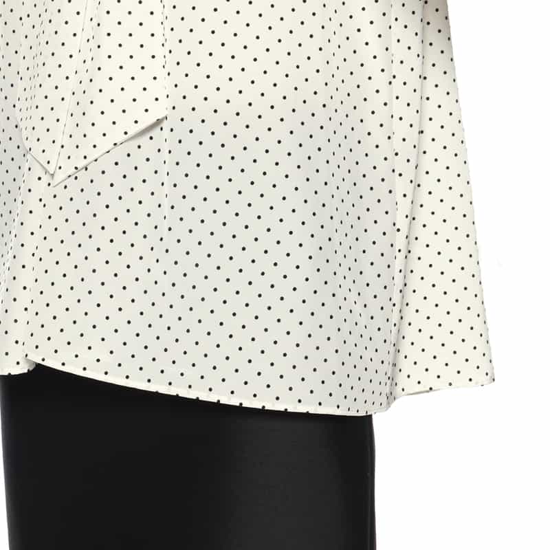 BARNEYS NEW YORK ドット柄ボウタイ襟ブラウス WHITE