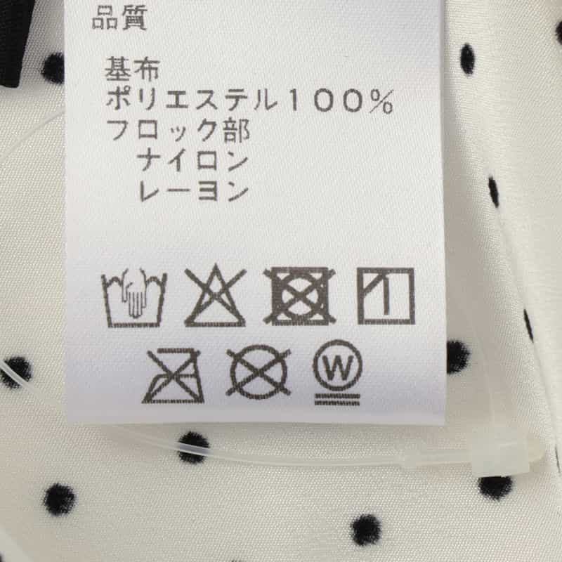 BARNEYS NEW YORK ドット柄ボウタイ襟ブラウス WHITE