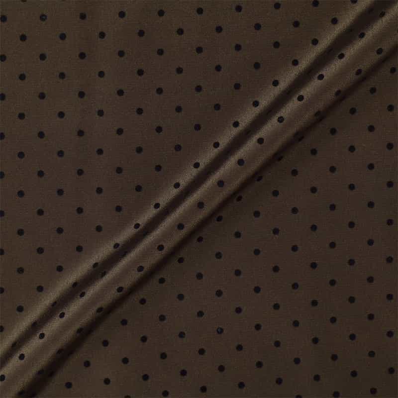 BARNEYS NEW YORK ドット柄ボウタイ襟ブラウス BROWN