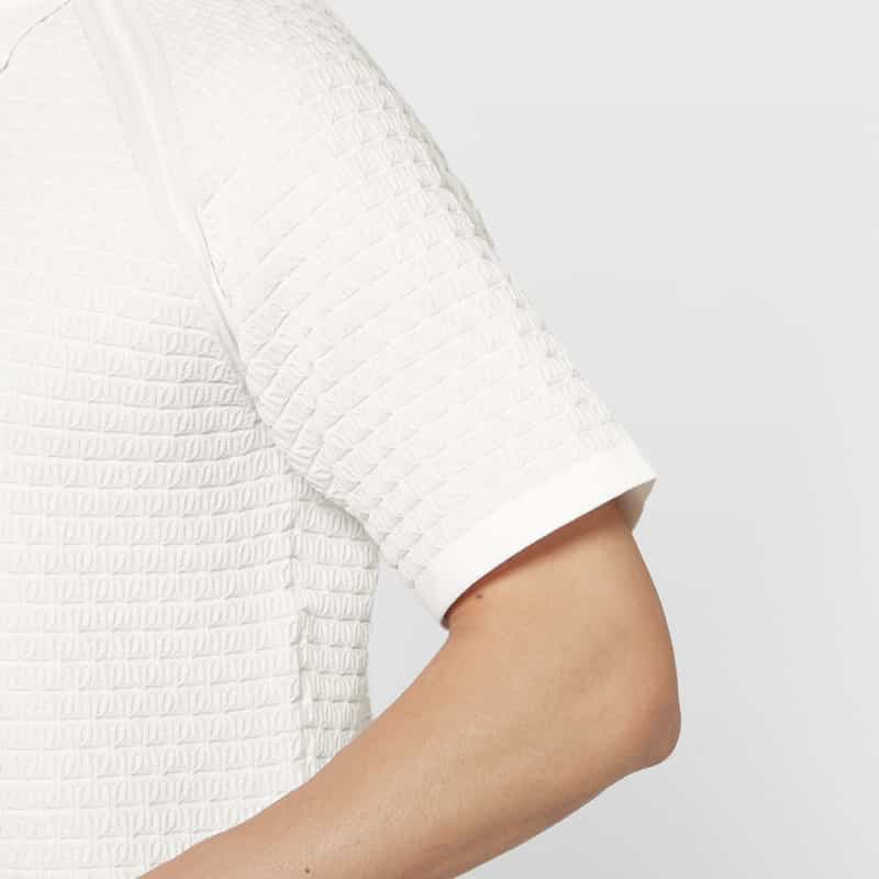 BARNEYS NEW YORK スキッパーニットポロシャツ WHITE
