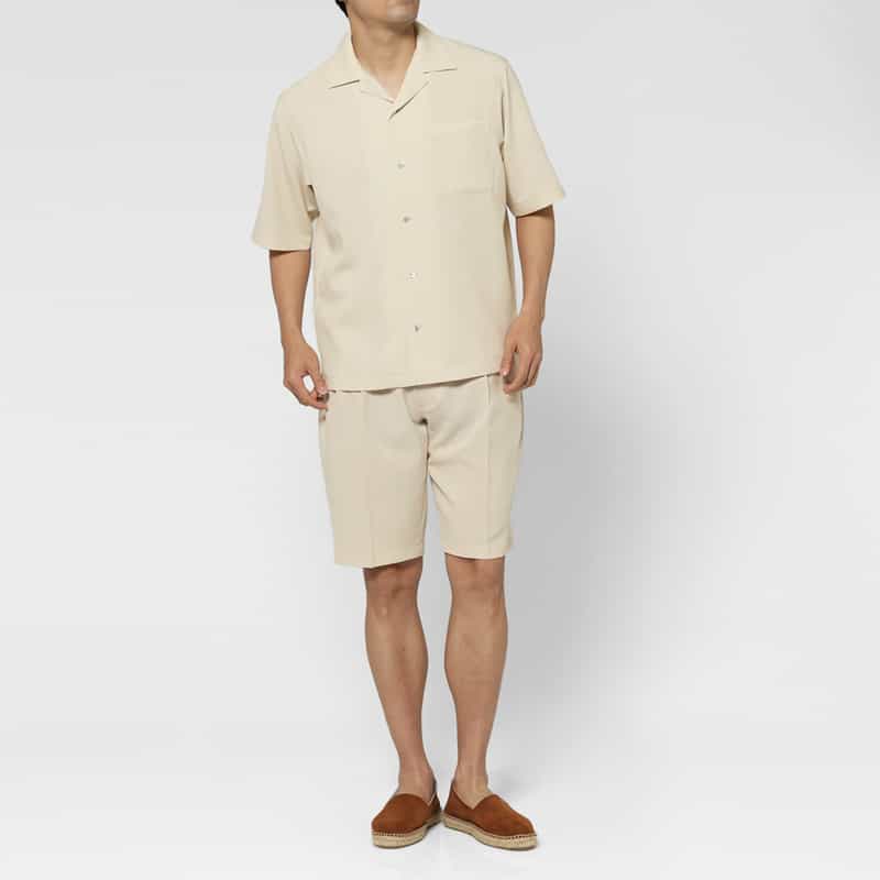 BARNEYS NEW YORK セットアップ オープンカラーシャツ BEIGE