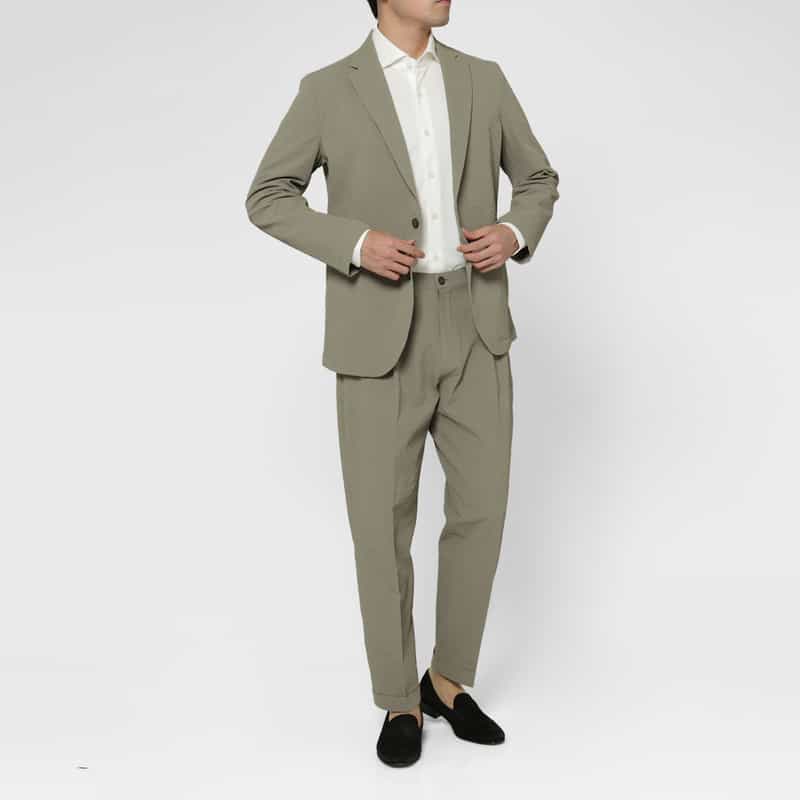 BARNEYS NEW YORK セットアップ ストレッチ素材テーラードジャケット GRAY