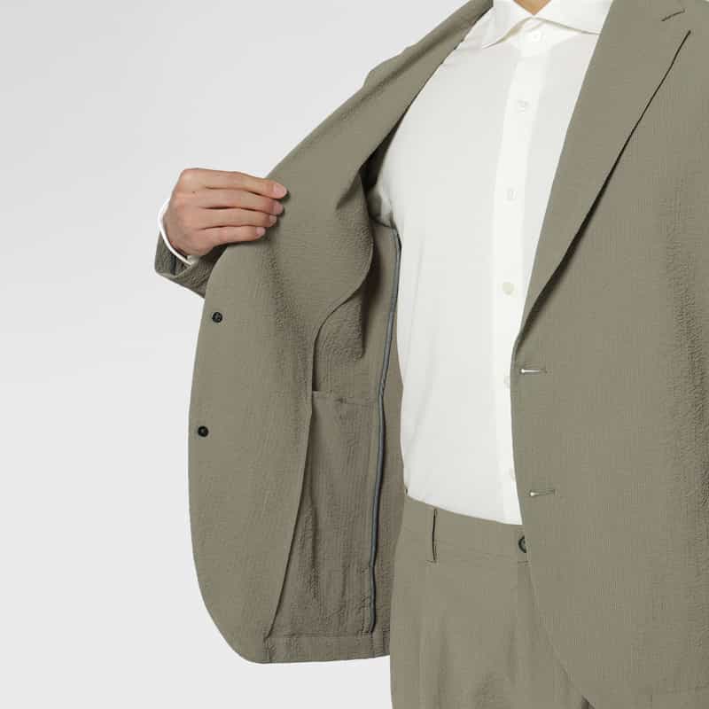 BARNEYS NEW YORK セットアップ ストレッチ素材テーラードジャケット GRAY