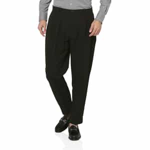 セットアップ ストレッチ素材タック入りパンツ