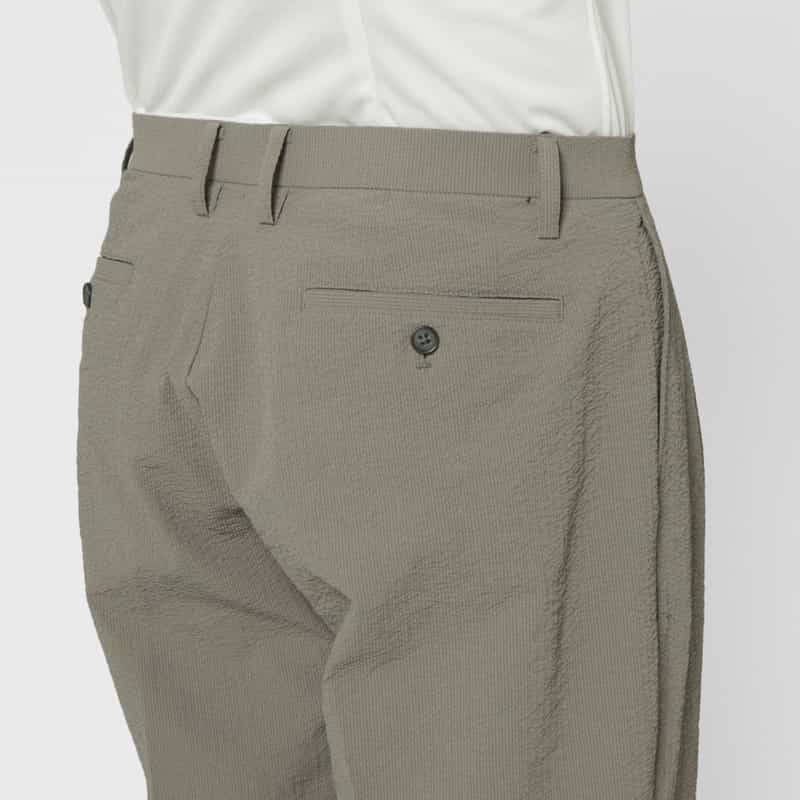 BARNEYS NEW YORK セットアップ ストレッチ素材タック入りパンツ GRAY