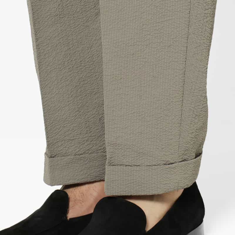 BARNEYS NEW YORK セットアップ ストレッチ素材タック入りパンツ GRAY