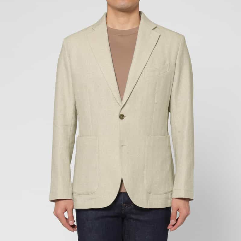 BARNEYS NEW YORK ヘリンボーン柄テーラードジャケット BEIGE