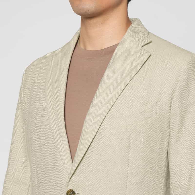 BARNEYS NEW YORK ヘリンボーン柄テーラードジャケット BEIGE