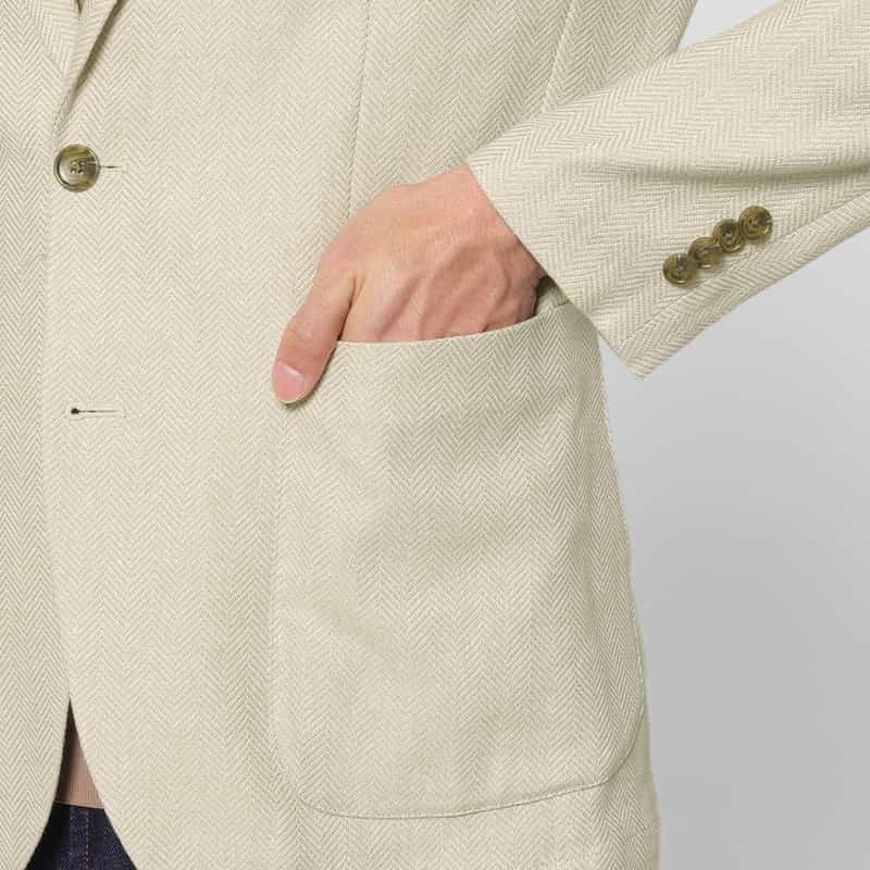 BARNEYS NEW YORK ヘリンボーン柄テーラードジャケット BEIGE