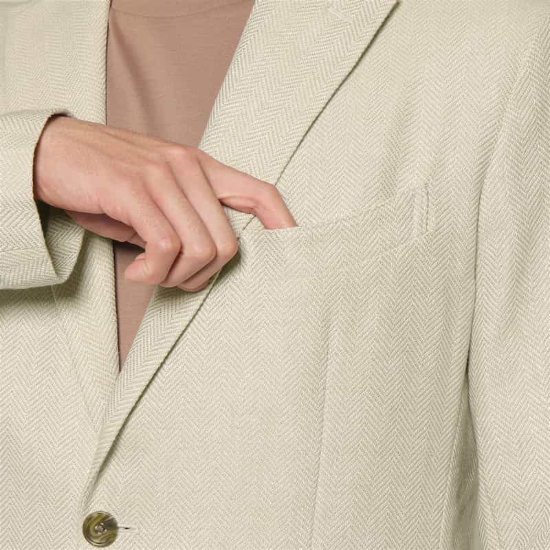 BARNEYS NEW YORK ヘリンボーン柄テーラードジャケット BEIGE