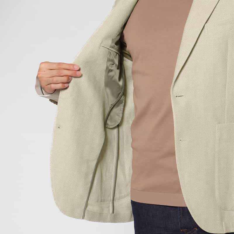 BARNEYS NEW YORK ヘリンボーン柄テーラードジャケット BEIGE