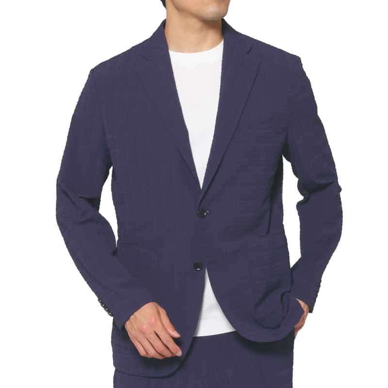 セットアップ ブロックサッカー素材テーラードジャケット