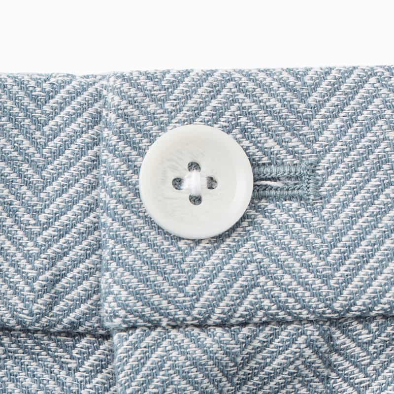 BARNEYS NEW YORK コットン×リネン素材 ヘリンボーン柄ストレッチパンツ BLUE