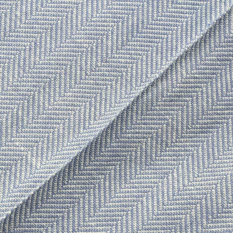 BARNEYS NEW YORK コットン×リネン素材 ヘリンボーン柄ストレッチパンツ BLUE