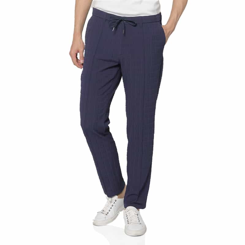 セットアップ ブロックサッカー素材ストレッチパンツ