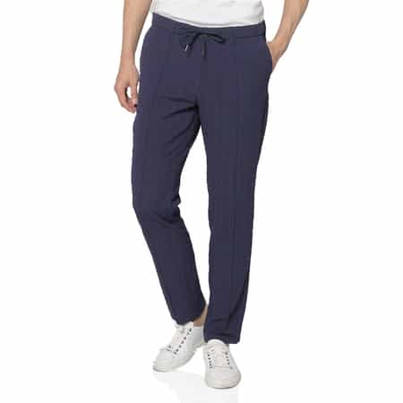 セットアップ ブロックサッカー素材ストレッチパンツ