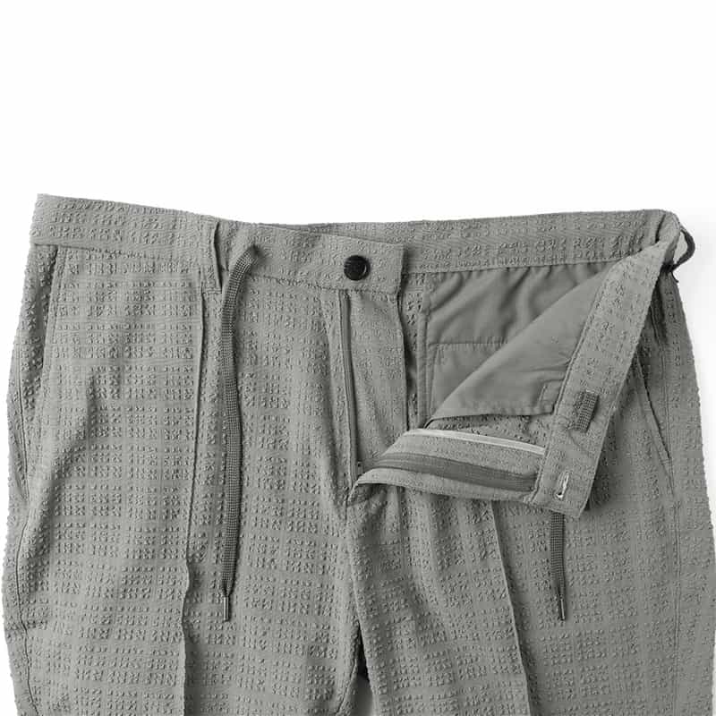 BARNEYS NEW YORK セットアップ ブロックサッカー素材ストレッチパンツ GRAY