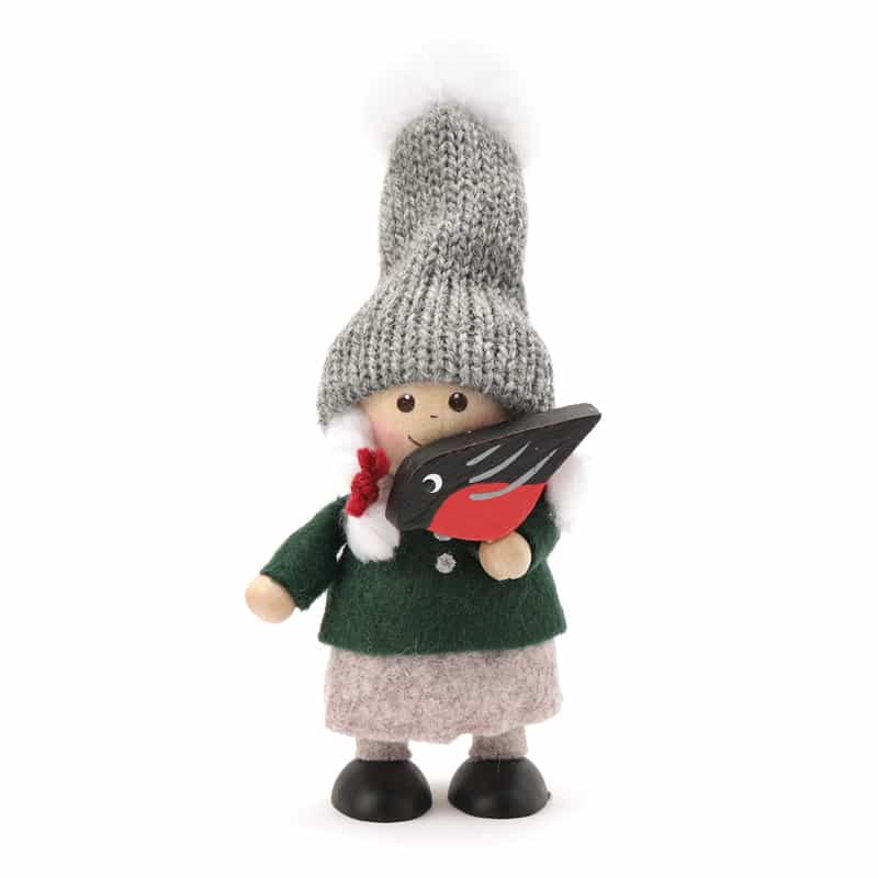 NORDIKA NISSE NORDIKA NISSE ＜ノルディカ ニッセ＞ 木製人形 （小鳥と話す女の子） GRAY