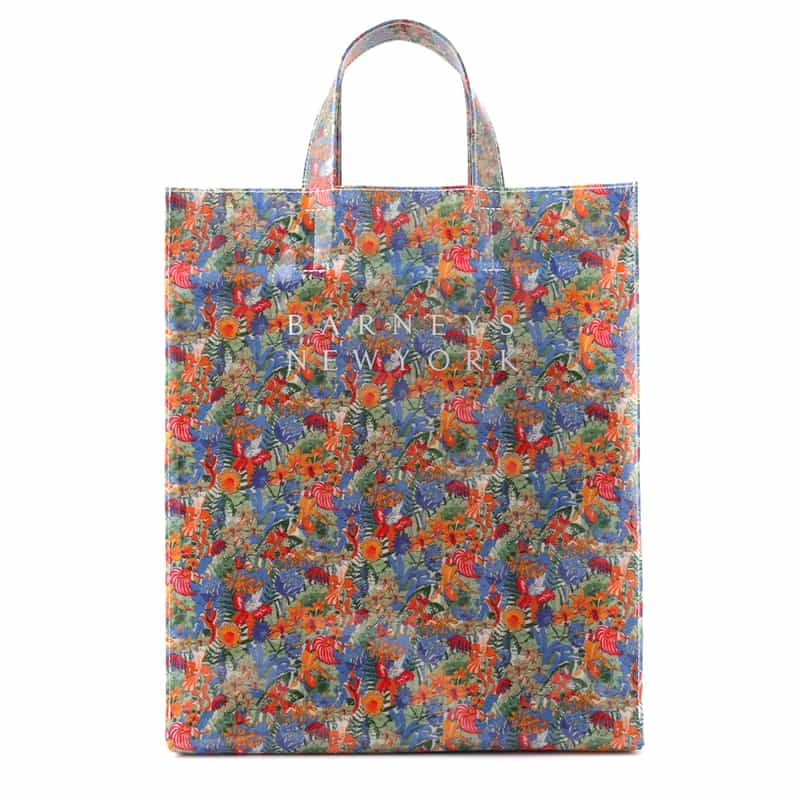 リバティ柄PVC素材 ロゴトートバッグ（L）