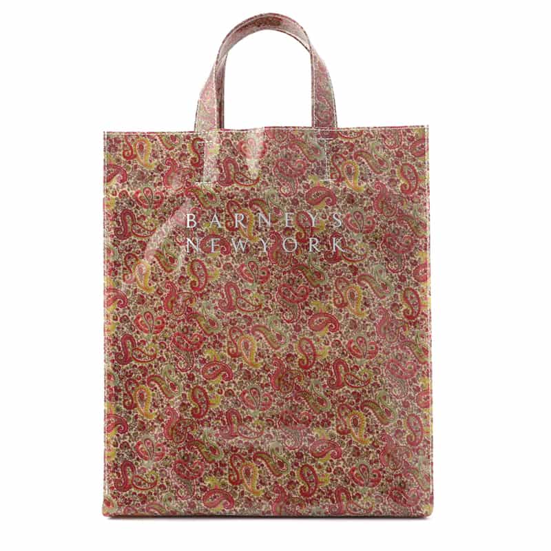 リバティ柄PVC素材 ロゴトートバッグ（L）