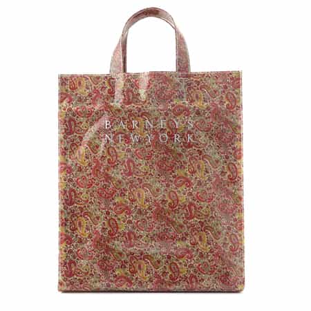 リバティ柄PVC素材 ロゴトートバッグ（L）