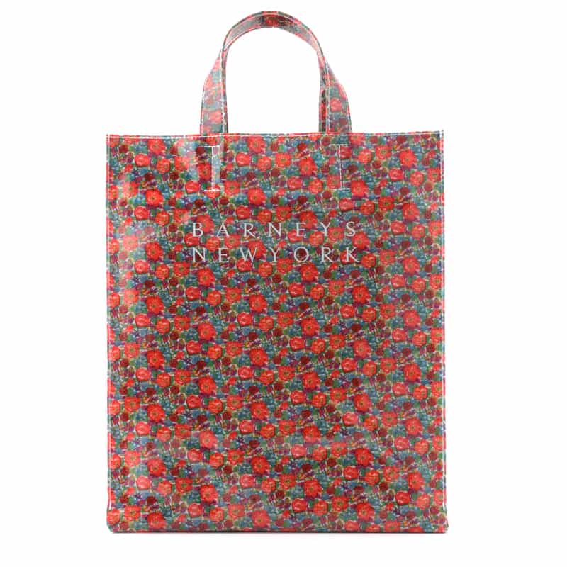 リバティ柄PVC素材 ロゴトートバッグ（L）