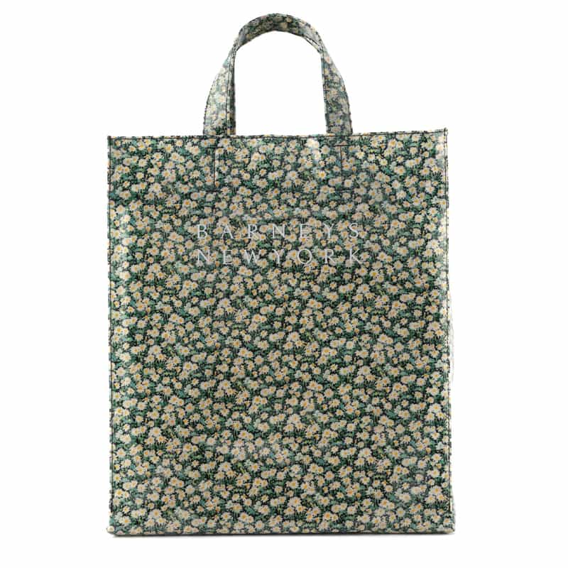 リバティ柄PVC素材 ロゴトートバッグ（L）