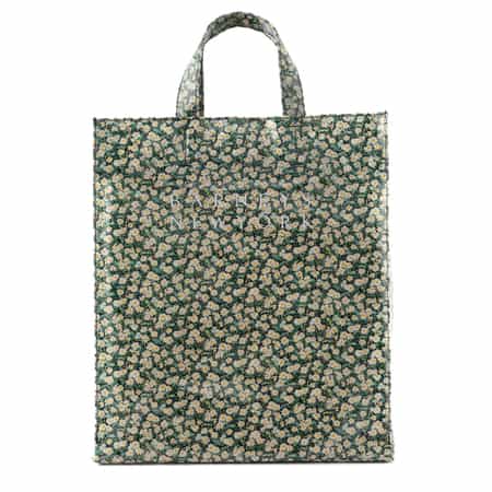 リバティ柄PVC素材 ロゴトートバッグ（L）