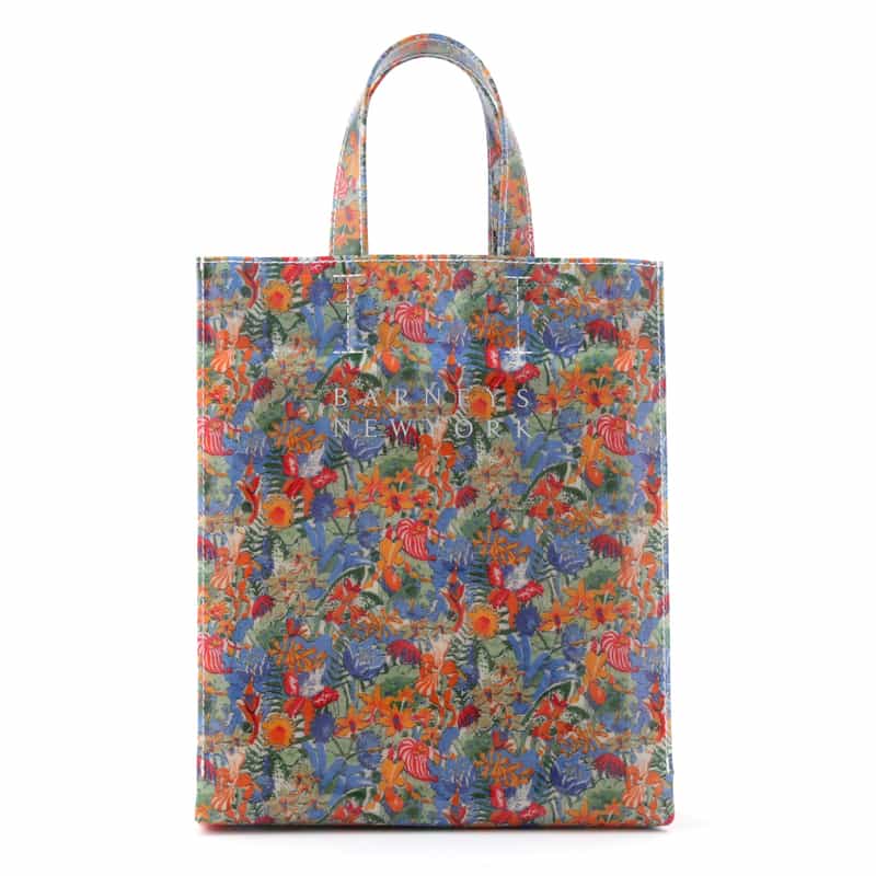 リバティ柄PVC素材 ロゴトートバッグ（M）