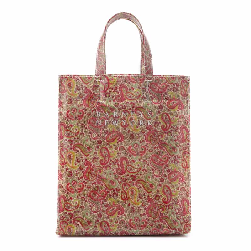 リバティ柄PVC素材 ロゴトートバッグ（M）