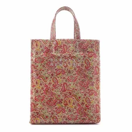 リバティ柄PVC素材 ロゴトートバッグ（M）