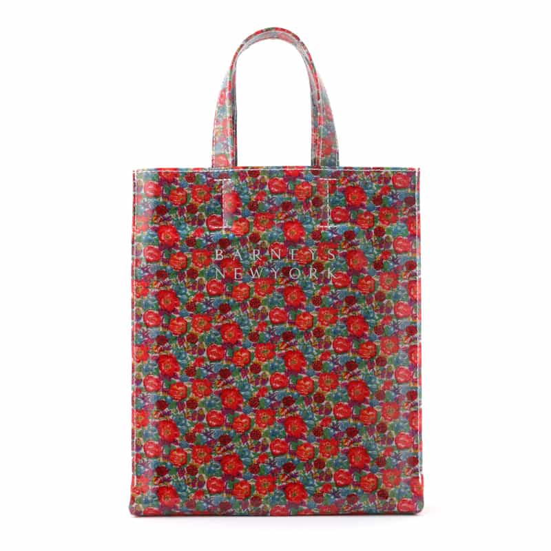 リバティ柄PVC素材 ロゴトートバッグ（M）